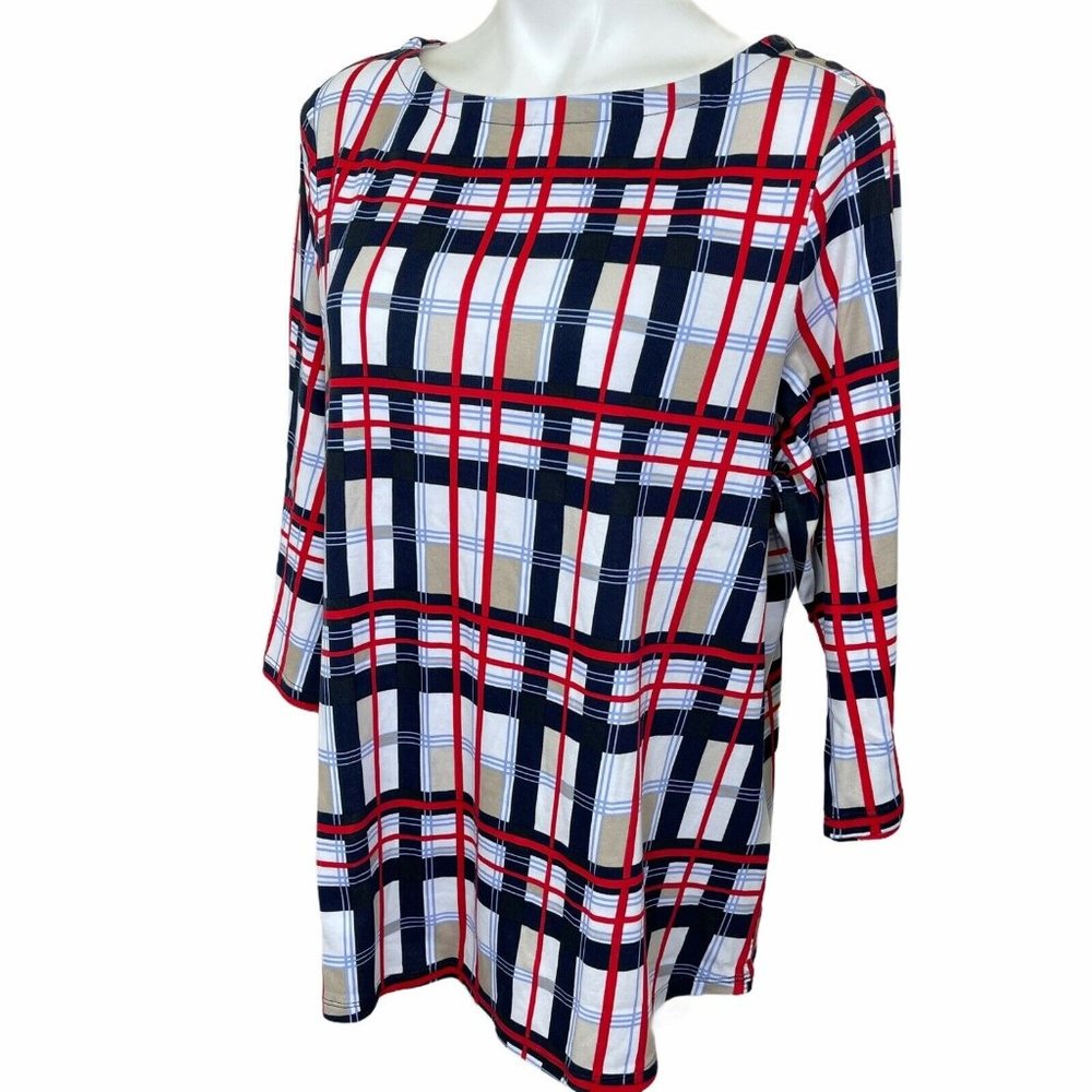 CHARTER CLUB BLOUSESIZE 2X BLOUSE BOAT NECK BLUE C